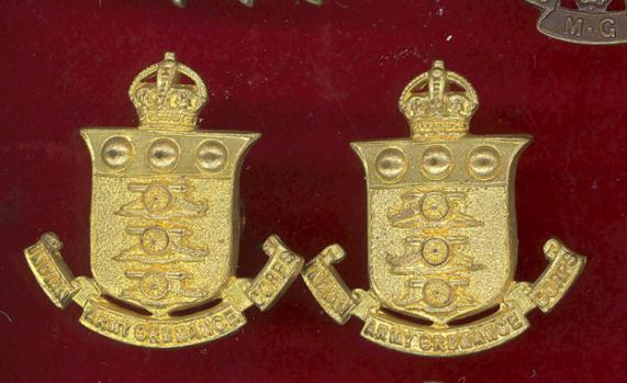 Indian Army Ordnance Corps Officer's collar badges 