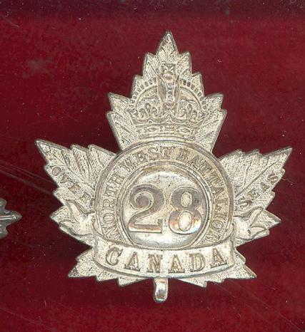 Canadian 28th North West Bn. WW1 CEF Officer's cap badge