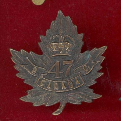 Canadian 47th Vancouver Bn. WW1 CEF cap badge 