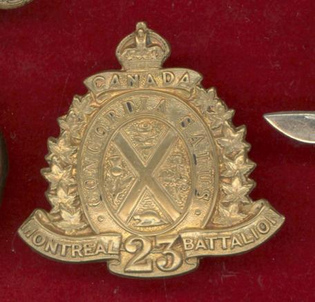 Canadian 23rd Montreal Bn. WW1 CEF cap badge