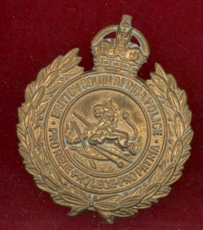 Rhodesia British South African Police helmet / cap badge 