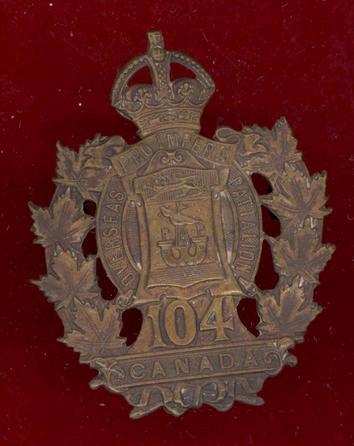 Canadian 104th New Brunswick Bn. WW1 CEF cap badge 