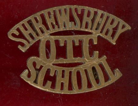 SHREWSBURY / OTC / SCHOOL shoulder title 