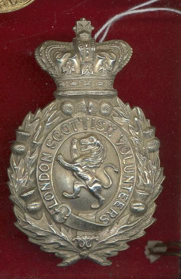 London Scottish Volunteers Victorian pouch belt plate circa 1875-1902.