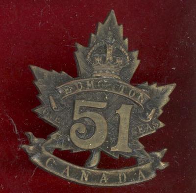 Canadian 51st Edmonton Bn. WW1 CEF cap badge 