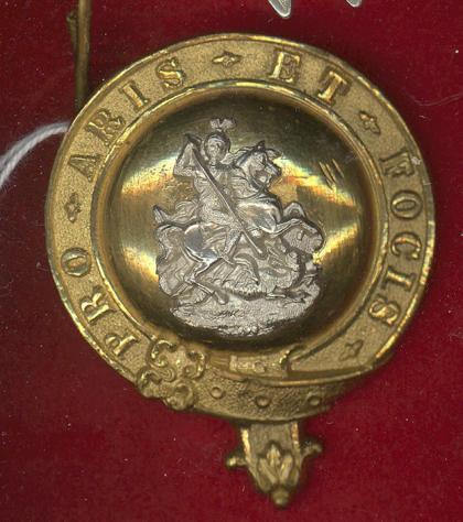 1st (Victoria's) Middlesex Rifle Volunteers Mounted Officer's horse harness breast badge.