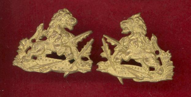 Rhodesia British South African Police Officer's collar badges