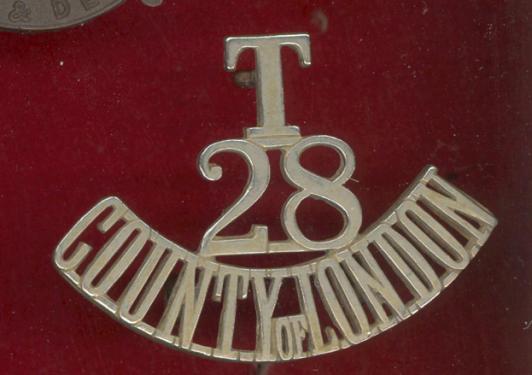 T / 28 / COUNTY of LONDON pre WW1 shoulder title