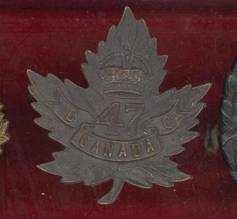 Canadian 47th Vancouver Bn. WW1 CEF cap badge 