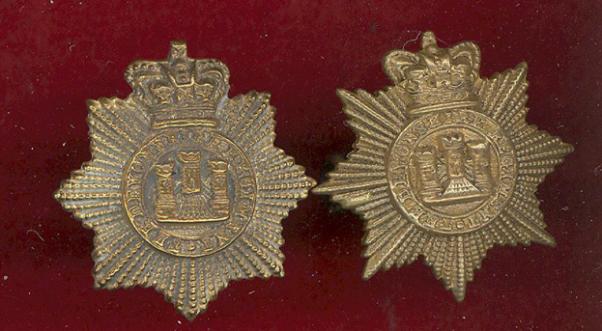 The Devonshire Regiment Victorian OR's collar badges