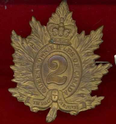 Canadian Queen's Own Rifles of Canada O/R's Victorian cap badge 