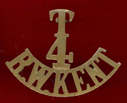  T / 4 / R.W.KENT  WW1 shoulder title. 