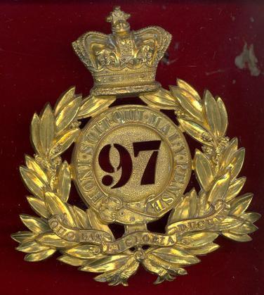 97th (Earl of Ulsters) Regt. of Foot Officers shako plate c.1869-78 