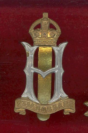 23rd Hussars WW2 OR's cap badge 