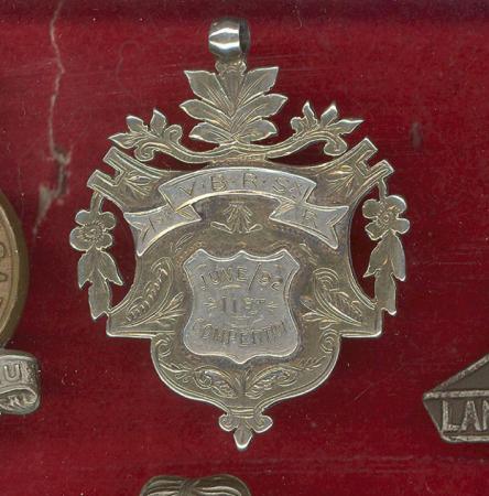 1st V.B. The Royal Sussex Regiment Victorian H/M silver medal/fob