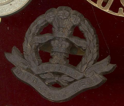 Middlesex Regiment WW2 plastic economy cap badge 