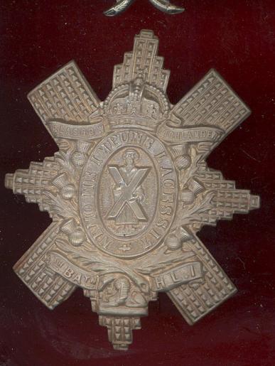 Scottish WW1 Glasgow Highlanders 9th Bn.HLI OR's glengarry badge 