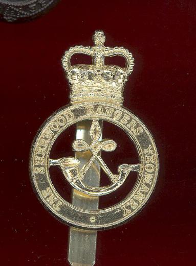 The Sherwood Rangers Yeomanry staybright cap badge