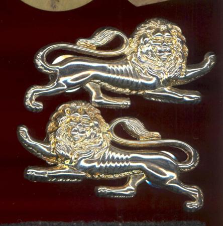The King's Own Royal Border Regiment Officer's collar badges