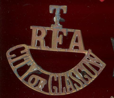 T / RFA / CITY of GLASGOW WW1 territorial shoulder title