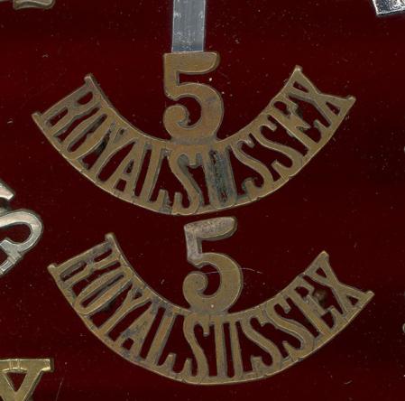 5 / ROYAL SUSSEX 5th Bn. Cadets shoulder titles