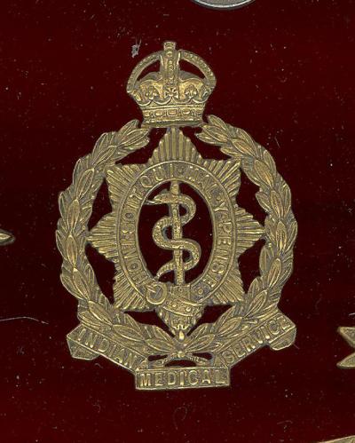 Indian  Medical Service WW1 cap badge