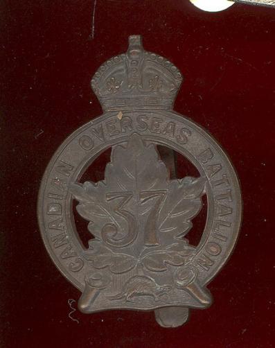 Canadian 37th Northern Ontario Bn. CEF WW1 cap badge