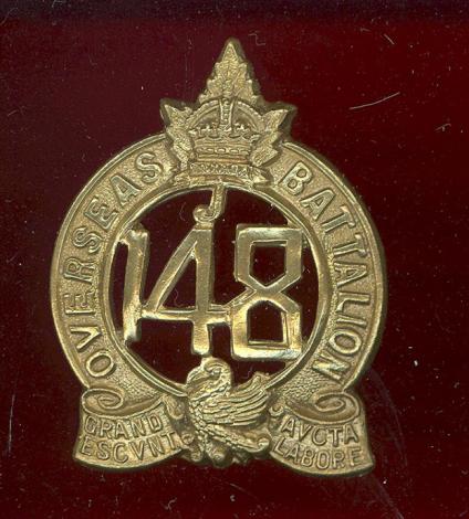 Canadian 148th Montreal Bn. WW1 CEF cap badge