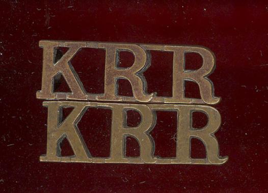 K-R-R King's Royal Rifle Corps shoulder titles