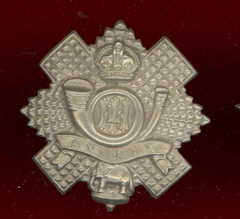 Scottish Highland Light Infantry long scroll glengarry badge