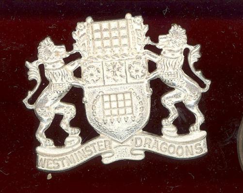 Westminster Dragoons Officer's cap badge