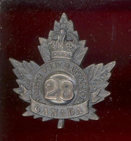 Canadian 28th North West Bn. WW1 CEF Officer's cap badge 