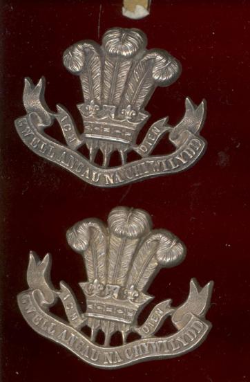 The Welch Regiment Officer's collar badges