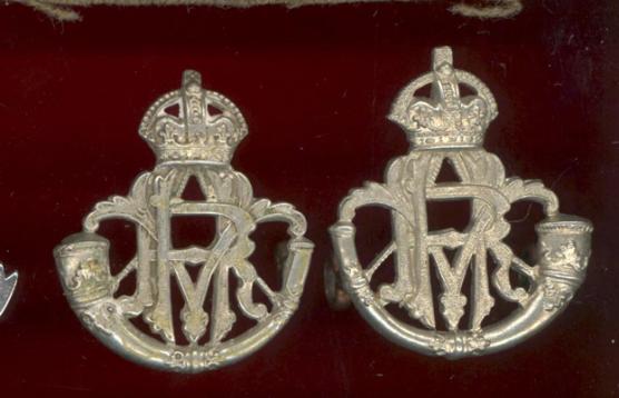 Indian Army; Hyderabad Volunteer Rifles Edwardian collar badges