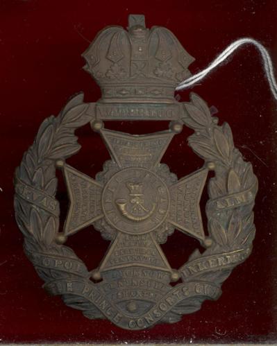 Rifle Brigade Victorian OR s helmet plate . 