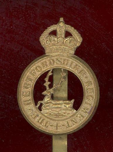 The Hertfordshire Regiment WW1 OR's cap badge