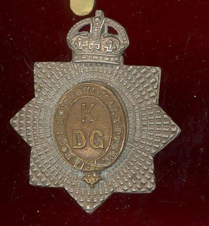 1st King's Dragoon Guards WW1 OR's cap badge 