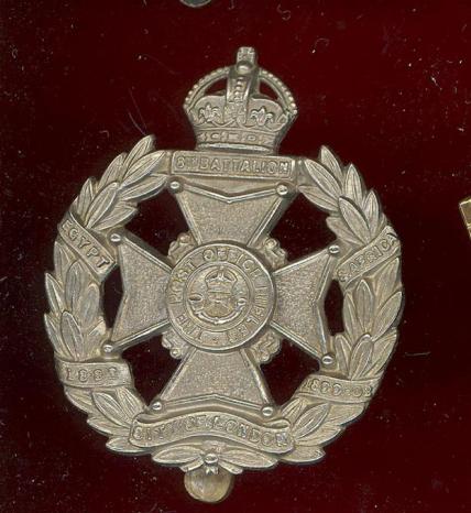 8th Bn.City of London Regt.Post Office Rifles OR's cap badge 