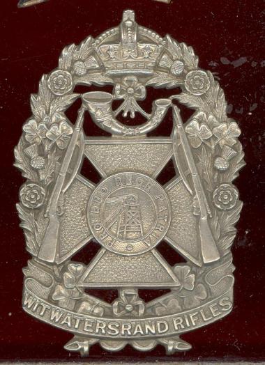 South African Witwatersrand Rifles Edwardian OR's helmet badge