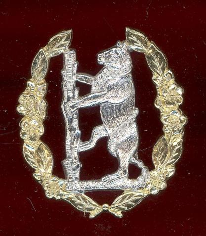 Queen's Own Warwickshire & Worcestershire Yeomanry staybright cap badge