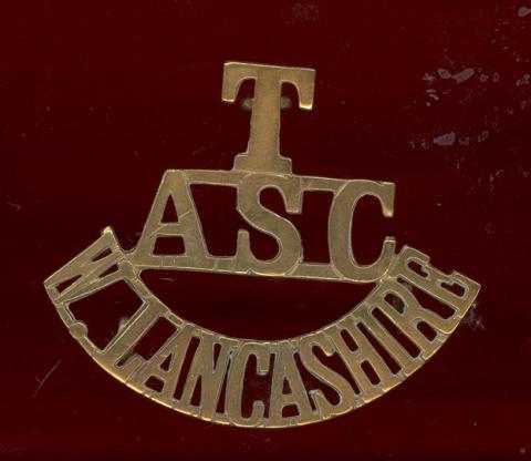 T / ASC / W. LANCASHIRE  WW1 shoulder title.