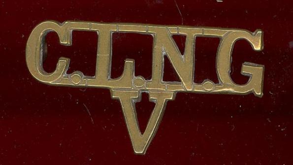 C.L.N.G. / V City of London National Guard WW1 VTC shoulder title