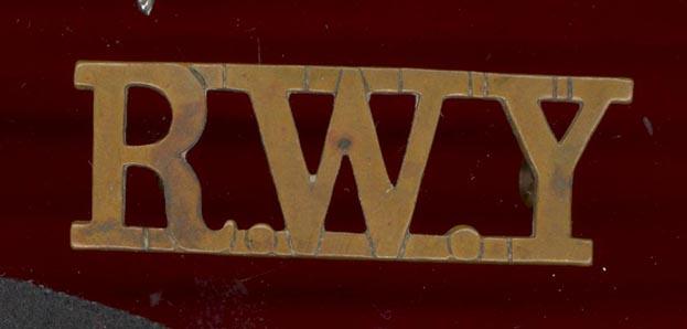 R.W.Y. Royal Wiltshire Yeomanry shoulder title 