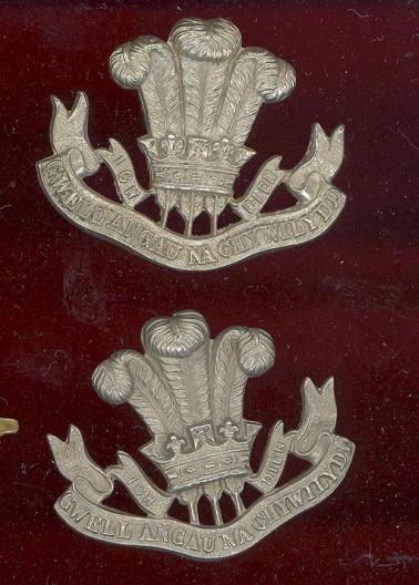The Welch Regiment OR's collar badges