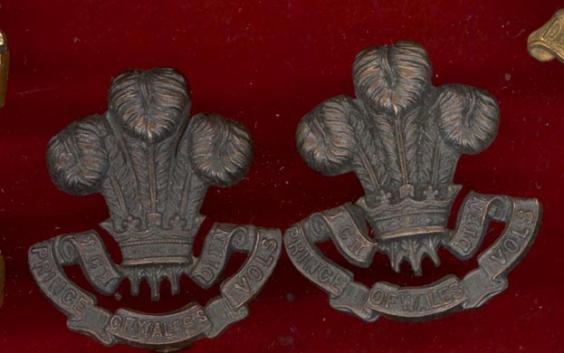 South Lancashire Regt Prince of Wales Volunteers Officer's OSD collar badges