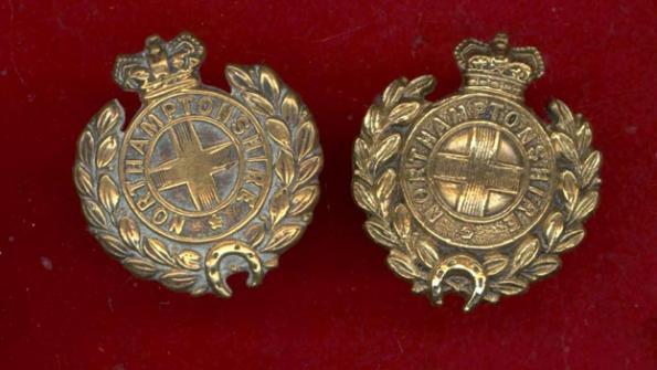 The Northamptonshire Regiment Victorian OR's collar badges