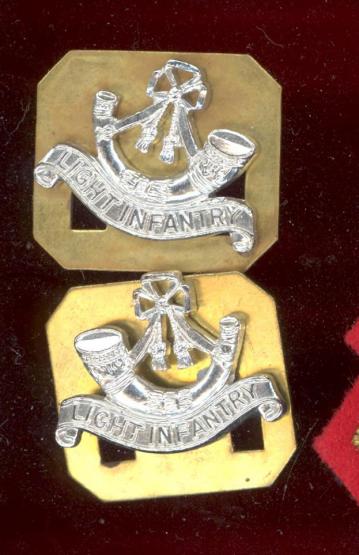 The Light Infantry staybright  collar badges