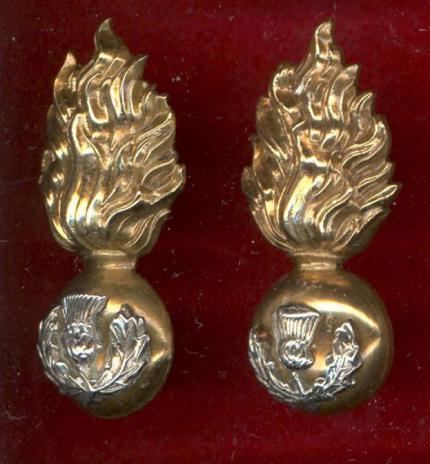 Scottish Royal Scots Fusiliers Victorian collar badges