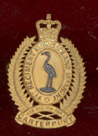 1st Regiment  New Zealand Infantry(Canterbury) EIIR Officer's cap badge