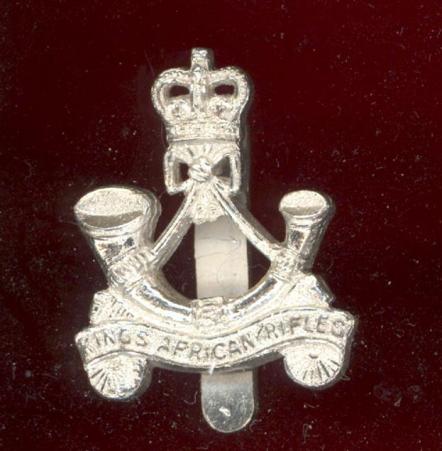 King's African Rifles Depot Officer's  silver cap badge